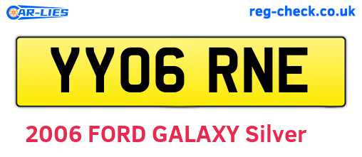 YY06RNE are the vehicle registration plates.
