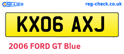 KX06AXJ are the vehicle registration plates.