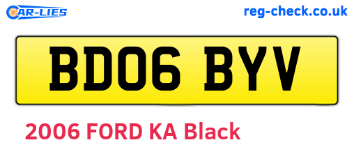 BD06BYV are the vehicle registration plates.
