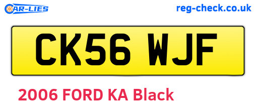 CK56WJF are the vehicle registration plates.