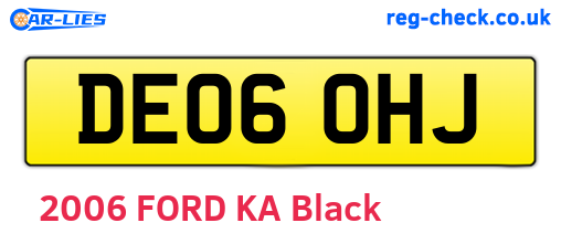 DE06OHJ are the vehicle registration plates.