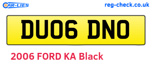 DU06DNO are the vehicle registration plates.
