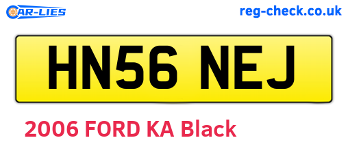 HN56NEJ are the vehicle registration plates.