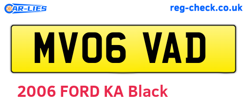 MV06VAD are the vehicle registration plates.