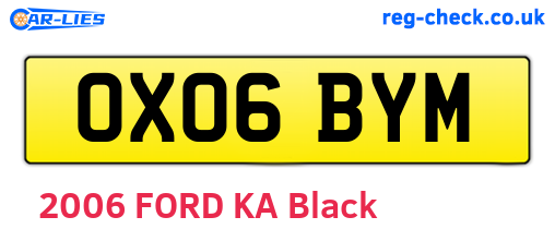 OX06BYM are the vehicle registration plates.