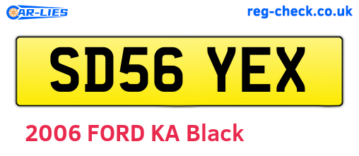 SD56YEX are the vehicle registration plates.