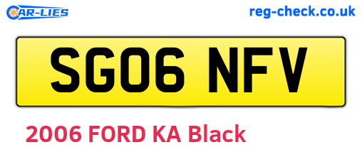 SG06NFV are the vehicle registration plates.