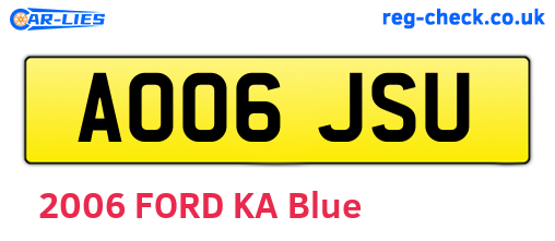 AO06JSU are the vehicle registration plates.