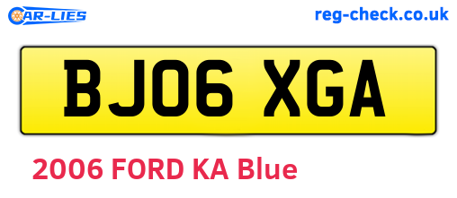 BJ06XGA are the vehicle registration plates.