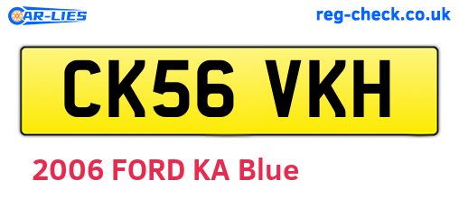 CK56VKH are the vehicle registration plates.