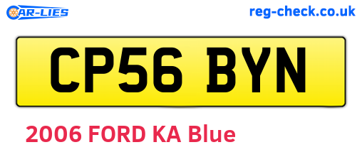 CP56BYN are the vehicle registration plates.
