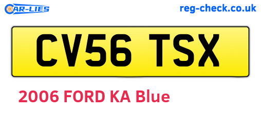 CV56TSX are the vehicle registration plates.