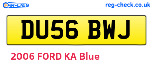 DU56BWJ are the vehicle registration plates.