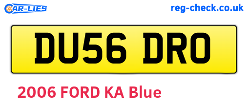 DU56DRO are the vehicle registration plates.