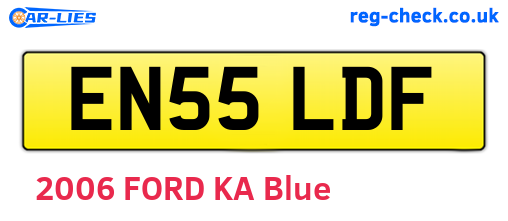EN55LDF are the vehicle registration plates.