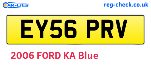 EY56PRV are the vehicle registration plates.