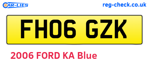 FH06GZK are the vehicle registration plates.