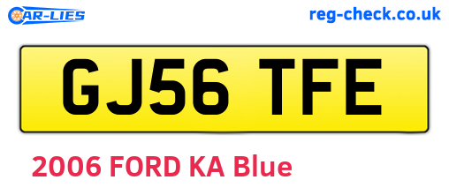 GJ56TFE are the vehicle registration plates.