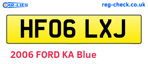 HF06LXJ are the vehicle registration plates.