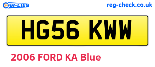 HG56KWW are the vehicle registration plates.