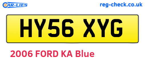 HY56XYG are the vehicle registration plates.