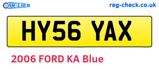 HY56YAX are the vehicle registration plates.