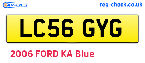 LC56GYG are the vehicle registration plates.