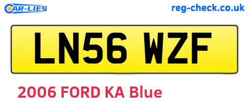 LN56WZF are the vehicle registration plates.