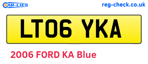 LT06YKA are the vehicle registration plates.