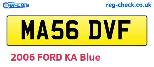 MA56DVF are the vehicle registration plates.