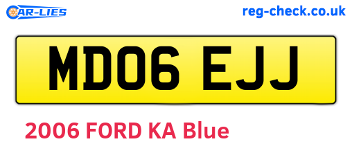 MD06EJJ are the vehicle registration plates.
