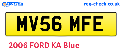 MV56MFE are the vehicle registration plates.
