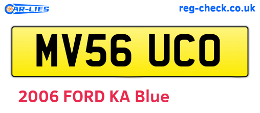 MV56UCO are the vehicle registration plates.