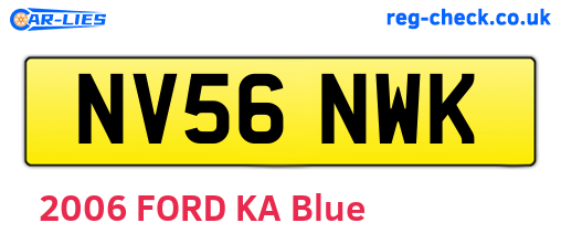 NV56NWK are the vehicle registration plates.