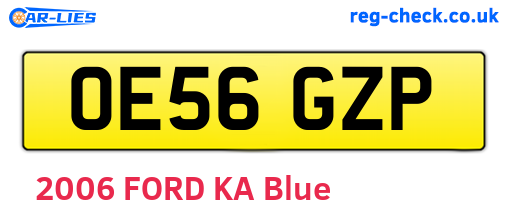 OE56GZP are the vehicle registration plates.
