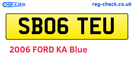 SB06TEU are the vehicle registration plates.