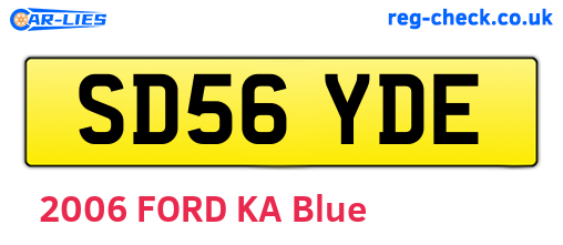 SD56YDE are the vehicle registration plates.