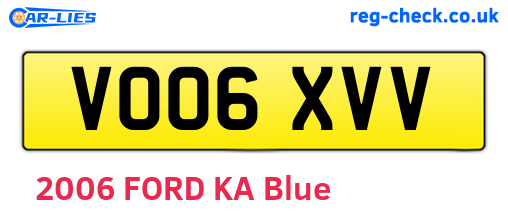 VO06XVV are the vehicle registration plates.