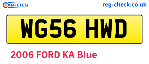 WG56HWD are the vehicle registration plates.