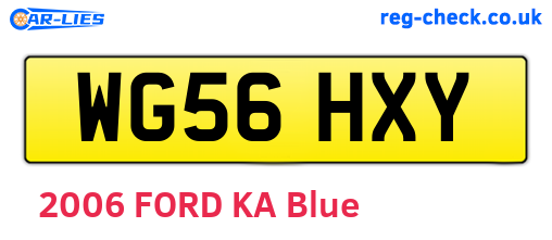 WG56HXY are the vehicle registration plates.