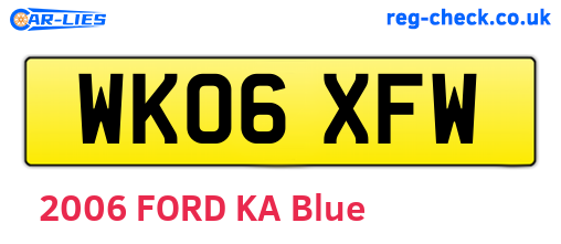 WK06XFW are the vehicle registration plates.
