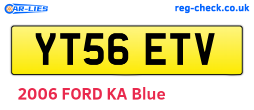 YT56ETV are the vehicle registration plates.