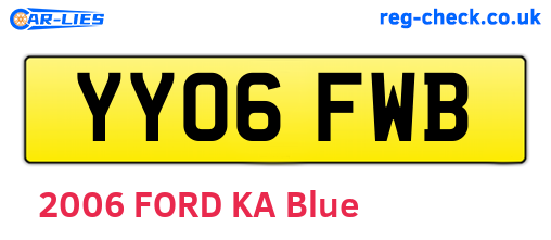 YY06FWB are the vehicle registration plates.