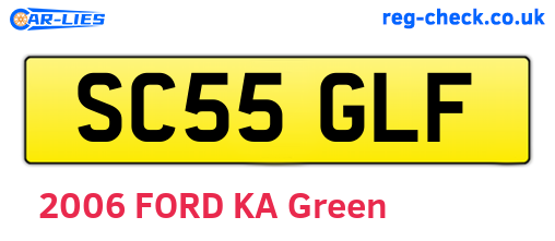 SC55GLF are the vehicle registration plates.