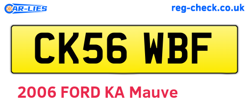 CK56WBF are the vehicle registration plates.