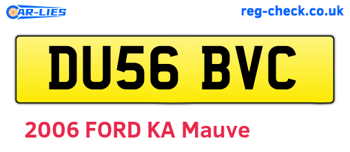 DU56BVC are the vehicle registration plates.