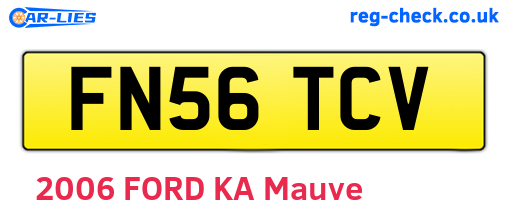 FN56TCV are the vehicle registration plates.