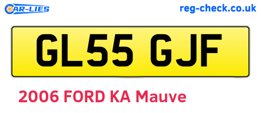 GL55GJF are the vehicle registration plates.