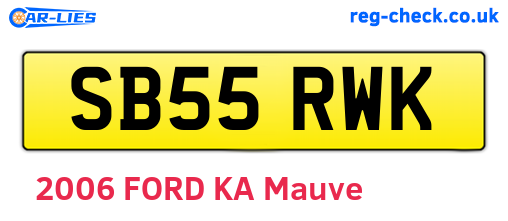 SB55RWK are the vehicle registration plates.