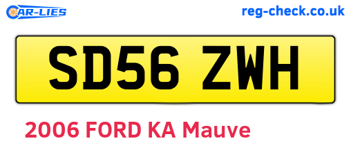 SD56ZWH are the vehicle registration plates.